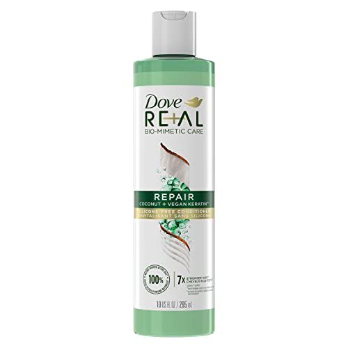 Dove REAL Bio-Mimetic Care Conditioner For Damaged Hair Repair Coconut Vegan Keratin Silicone-Free Conditioner 10oz
