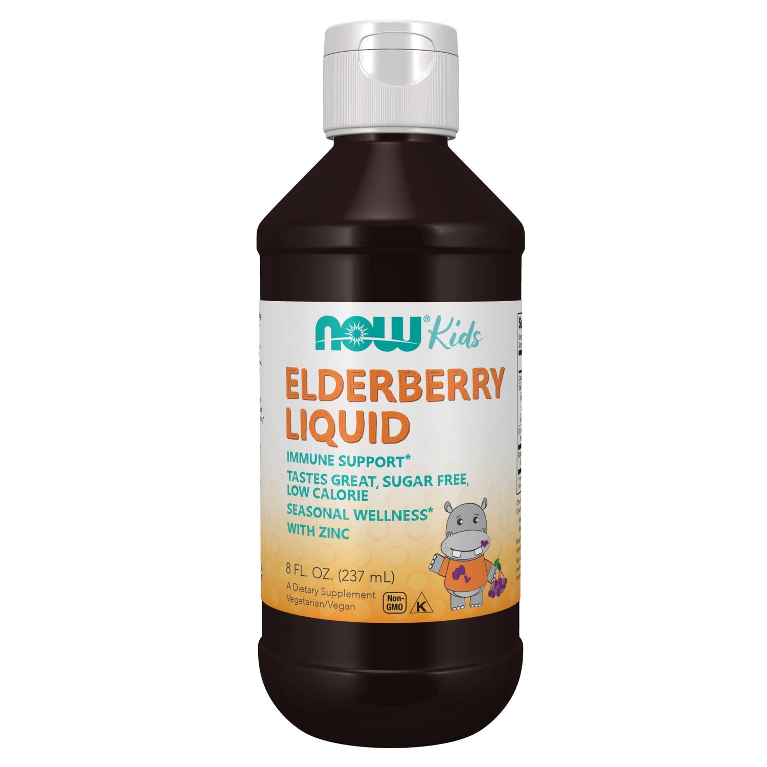 NOW Supplements, Liquid Elderberry for Kids with Zinc and Astragalus, Immune Support, 8-Ounce, packaging may vary