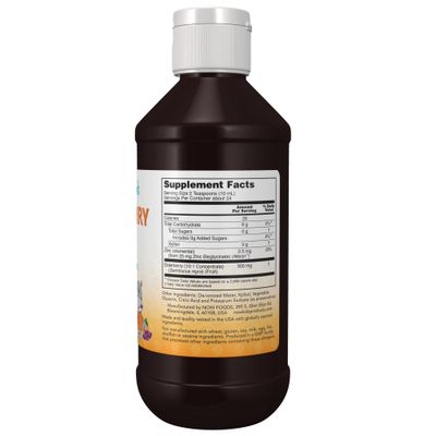 NOW Supplements, Liquid Elderberry for Kids with Zinc and Astragalus, Immune Support, 8-Ounce, packaging may vary