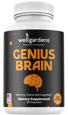 100 Pure Brain Supplements for Memory, Focus and Cognition - Daily Support for Mental Clarity with Bacopa, Magnesium, Vitamins B6, Phosphatidylserine - Non-GMO, Gluten Free