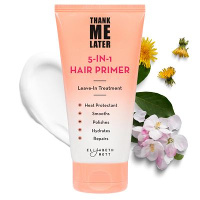 Elizabeth Mott Thank Me Later 5-in-1 Hair Primer - Leave-In Treatment for Conditioning, Strengthening Heat Protection - Anti-Frizz, Hydrating, Shine-Boosting Formula - Vegan Cruelty-Free, 150 mL