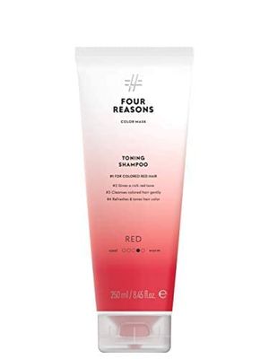 FOUR REASONS Hair Color Shampoo (8 Colors) - Sulfate Free Red Hair Toner - Color Depositing Shampoo for Color Treated Hair, Vegan, 8.45 Fl Oz (Red)