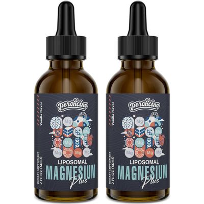 Liposomal Magnesium Citrate Drops for Gut and Bone Health, Mood and Stress Management, Powerful Formula with Vitamin B6 and Zinc Gluconate 60ml (2.04 Fl Oz (Pack of 2))