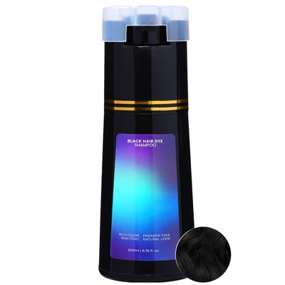 POLAR HAIR Dye Shampoo, Haircare Instant Dye Shampoo for Women Men (Black)