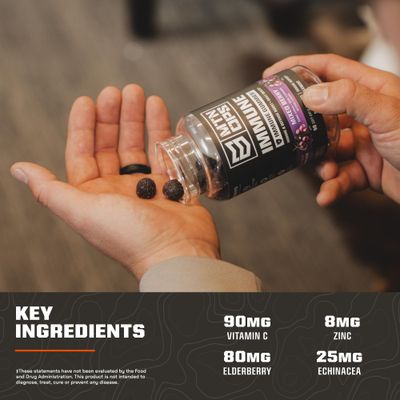 MTN OPS Immune Gummies Immune Support Supplement, 90 Gummies with Elderberry Aronia Berry Immune Booster for Adults, Mixed Berry Flavor Naturally Gluten Free