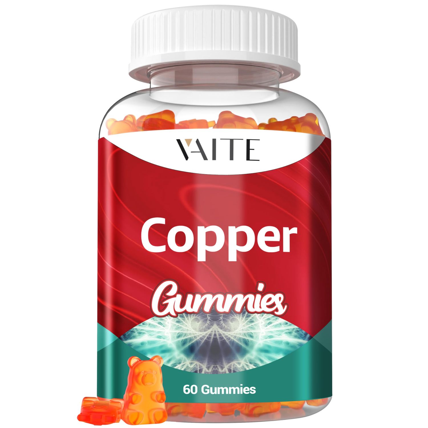 Copper Supplements 10mg Amino Acid - Chelated Copper Supplement, Essential Trace Mineral for Energy, Bone Strength, Cellular Antioxidant Support - for Men Women, Vegan, Non-GMO, 60 Gummies