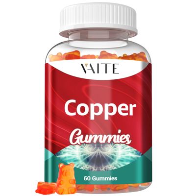 Copper Supplements 10mg Amino Acid - Chelated Copper Supplement, Essential Trace Mineral for Energy, Bone Strength, Cellular Antioxidant Support - for Men Women, Vegan, Non-GMO, 60 Gummies