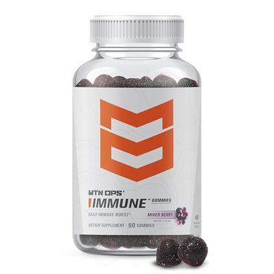 MTN OPS Immune Gummies Immune Support Supplement, 90 Gummies with Elderberry Aronia Berry Immune Booster for Adults, Mixed Berry Flavor Naturally Gluten Free