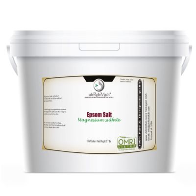 uhRohMuh Natural Epsom Salt Bulk Half Gallon Premium Quality Magnesium Sulfate from USA OMRI Listed for Agriculture Use and Animal Feed Epsom Salt for Plants and Skin (Net Wt. 1.7 kg 3.7 lb)
