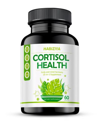HABIZIYA Cortisol Support Blend Supplement with Magnesium Glycinate Ashwagandha L Theanine Mood, Focus, Sleep Support Advanced Cortisol 60 Count