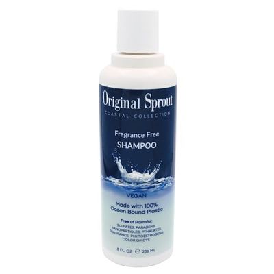 Original Sprout Coastal Collection Shampoo for All Hair Types, Fragrance-Free Shampoo, Vegan, 8 oz. Bottle