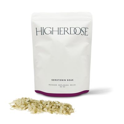 HigherDOSE Serotonin SOAK - Potent Magnesium Flakes with Stress Relief Essential Oils Apple Cider Vinegar - Relaxing Bath Salts to Maintain Serotonin Levels and Muscle Nerve Relief (32 Ounce)