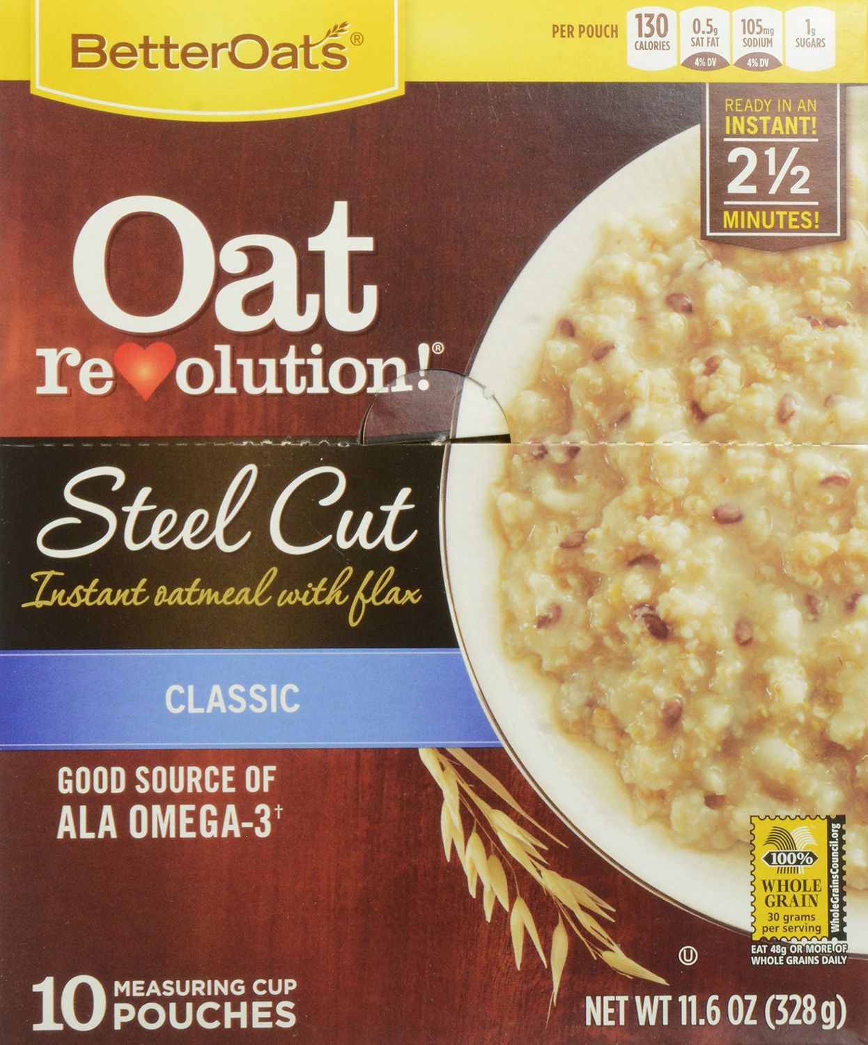 MOM Brands Better Oats Revolution Steel Cut, Classic, 11.6 Ounce