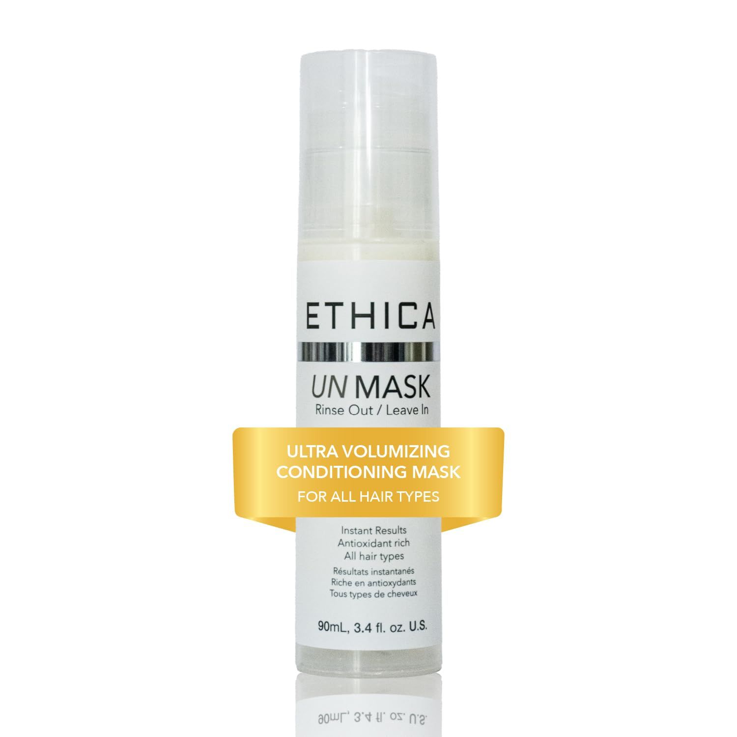 Ethica Beauty Unmask Leave In Conditioner. Deep Conditioning Volumizing with Molecular Repair, Hair Mask, 3.4 oz