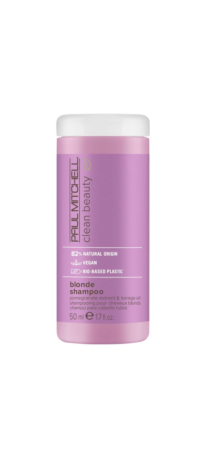 Paul Mitchell Clean Beauty Blonde Purple Shampoo, Gently Cleanses, Eliminates Brassy Tones, For Color-Treated Hair Naturally Light Hair Colors, 1.7 oz.