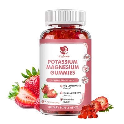 Potassium Magnesium Gummies - High Absorption Magnesium Glycinate Potassium Citrate 200mg Plus Omega 3, B6, D3, K2 Calcium - Chewable Gummy for Leg Cramps, Immunity Energy - 60 Count