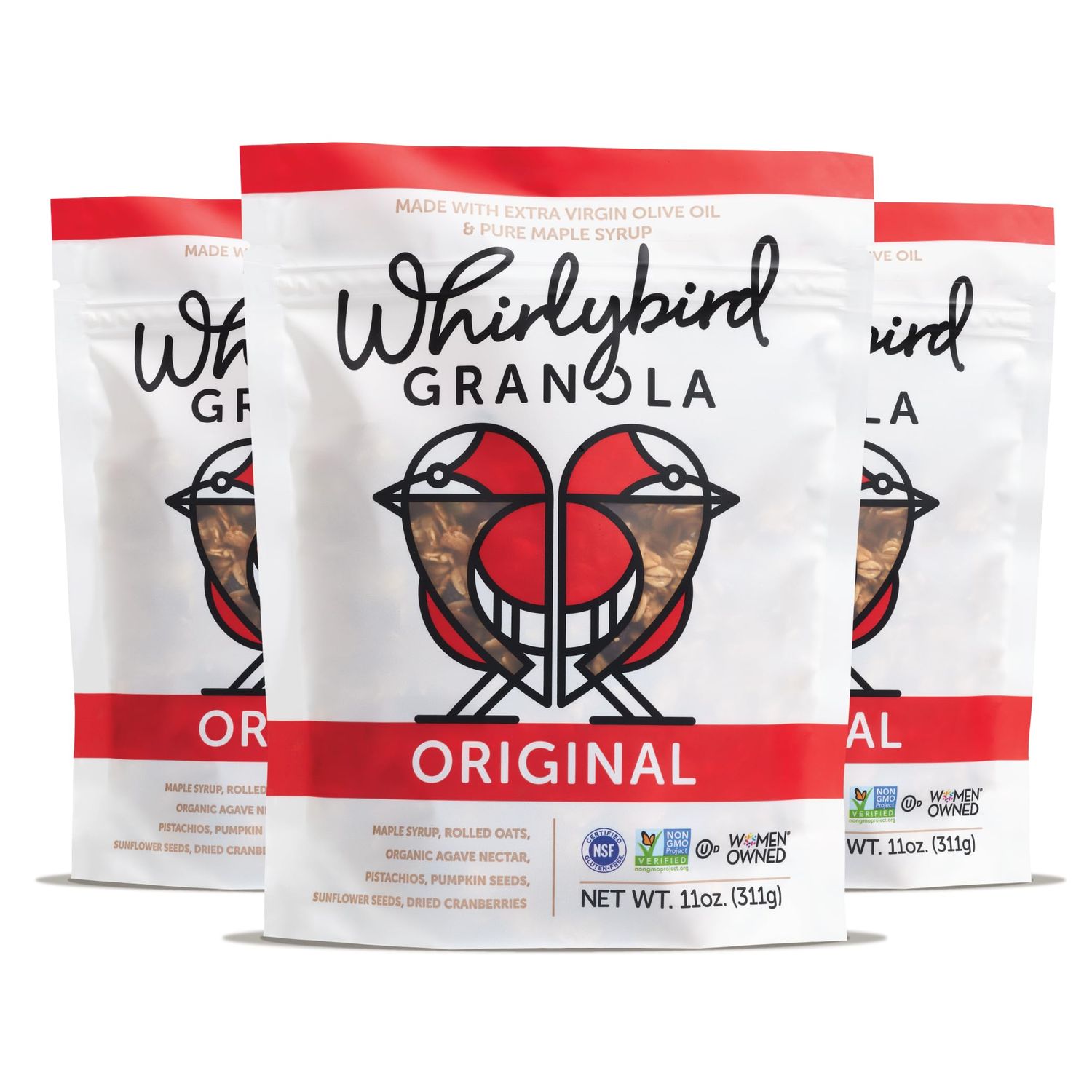 Whirlybird Granola Original, Gluten-Free, Non-GMO, Kosher, Vegan, 11oz (Pack of 3)