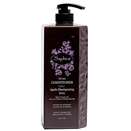 Saphira Divine Curly Conditioner, Sulfate-Free, Paraben-Free, Hydrates, Defines and Softens Curly, Wavy, Multi-Textured, Thick Hair, 34 Ounce
