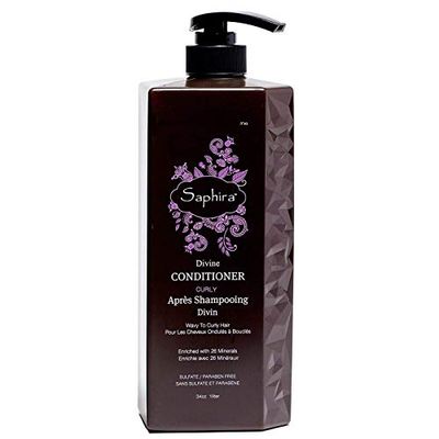Saphira Divine Curly Conditioner, Sulfate-Free, Paraben-Free, Hydrates, Defines and Softens Curly, Wavy, Multi-Textured, Thick Hair, 34 Ounce
