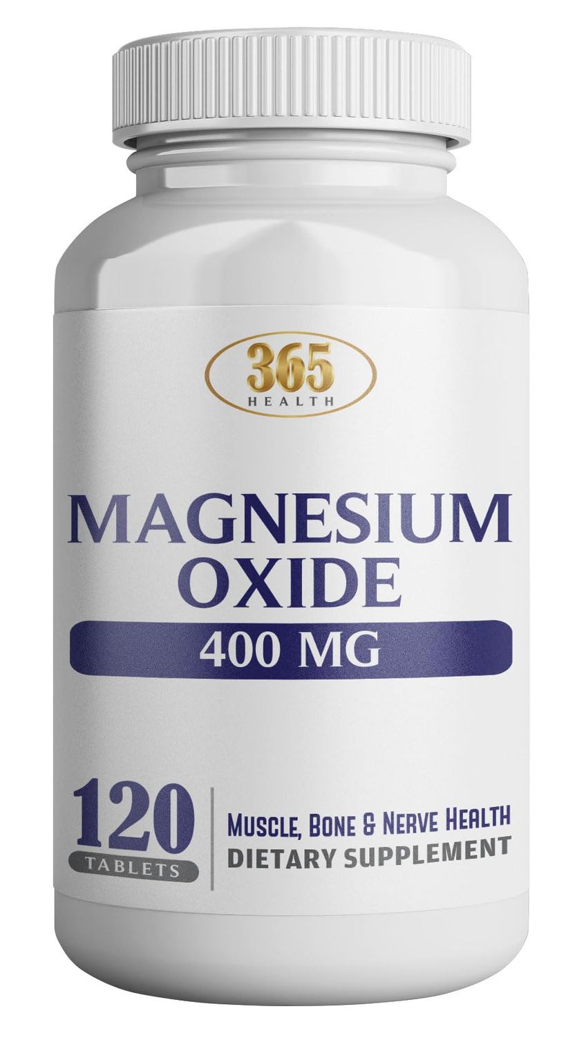 Magnesium 400mg High Potency Supplement - Magnesium Oxide for Immune Support, Muscle Recovery, Leg Cramps and Relaxation 120 Tablets-USA Made