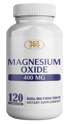 Magnesium 400mg High Potency Supplement - Magnesium Oxide for Immune Support, Muscle Recovery, Leg Cramps and Relaxation 120 Tablets-USA Made
