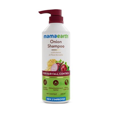 MAMAEARTH Onion Shampoo for Hair Growth Loss Control Moisturizing Gentle Scalp Cleanser with Plant Keratin Sulfate Paraben Free 21.98 Fl Oz (650ml)