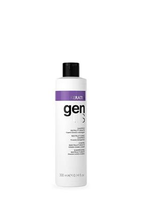 Genus Keratin Restructuring Shampoo - Enriched with Silk Proteins, Caviar and Collagen, Bestows Brilliance Strength, Frizz Control, Suitable for Treated Damaged Hair Types - 300ml