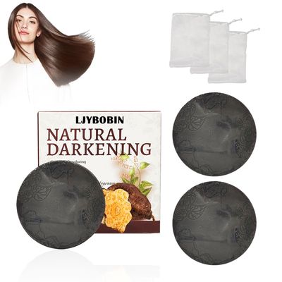 LJYBoBin 3PCS Hair Darkening Shampoo Bar,Dark Shampoo Bar for Gray Hair,Shampoo Soap for Men Women