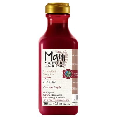 Maui Moisture Strength Anti-Breakage Moisturizing Agave Shampoo for Color Treated or Chemically Damaged Hair, Vegan, Silicone- Paraben-Free with Sulfate-Free Surfactants, 13 fl oz
