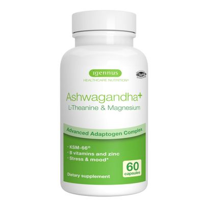 Igennus Ashwagandha Adaptogen Complex - KSM-66, L-Theanine Magnesium, Methylated B Vitamins and Chelated Minerals, Clean Label, All Day Nutrient Coverage, Stress Support, 60 Vegan Capsules
