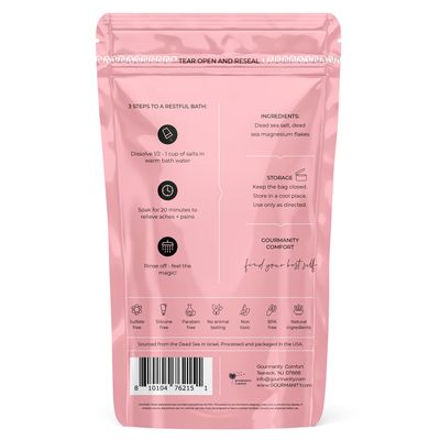 Gourmanity Comfort Unscented Magnesium Flakes for Bath, Relief for Pregnant Women Aches, Helps Improve Sleep Quality Blood Circulation, Natural Ingredients, Harvested from Dead Sea, 32oz
