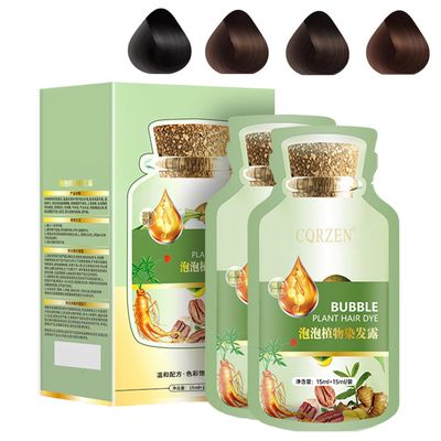 Natural Bubble Plant Hair Dye,New Botanical Bubble Hair Dye,Hair Dye Shampoo for Gray Hair for Women and Men,30ml 10Packs (Chestnut Brown, 300 ML)