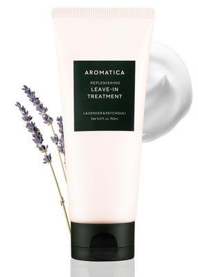 AROMATICA REPLENISHING LEAVE-IN TREATMENT LAVENDER PATCHOULI 5.0fl oz150ml - Silicone-Free Leave In Conditioner for Damaged Hair Heat Protection, No-Rinse Formula