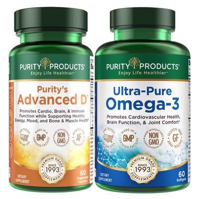 Purity Products KIT - Dr. Cannell&#39;s Advanced D Omega-3 Ultra-Pure Fish Oil from Advanced D is Packed with Vitamin D, Vitamin K2, Zinc, Magnesium Citrate, Boron and Taurine