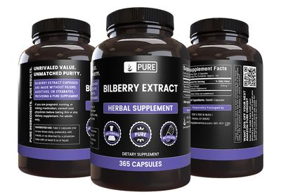 Pure Original Ingredients Bilberry Extract (365 Capsules) No Magnesium Or Rice Fillers, Always Pure, Lab Verified