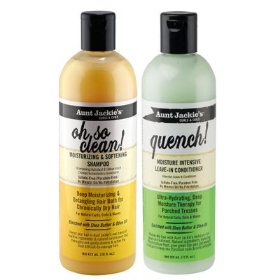 Aunt Jackie&#39;s Oh so Clean! Shampoo Quench Leave-in Conditioner 12 Oz Each