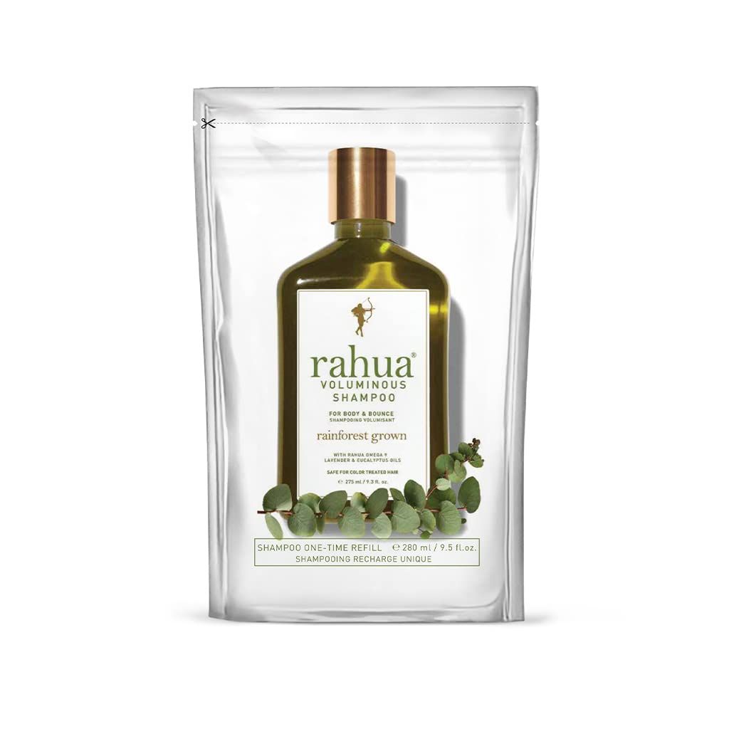 Rahua Voluminous Shampoo Refill, 9.5 Fl Oz, Organic Volumizing Sulfate Free Shampoo, Natural Plant Based Derived Ingredients, Lavender Eucalyptus Scent, Hair Care for Fine Hair, Lemongrass Green Tea