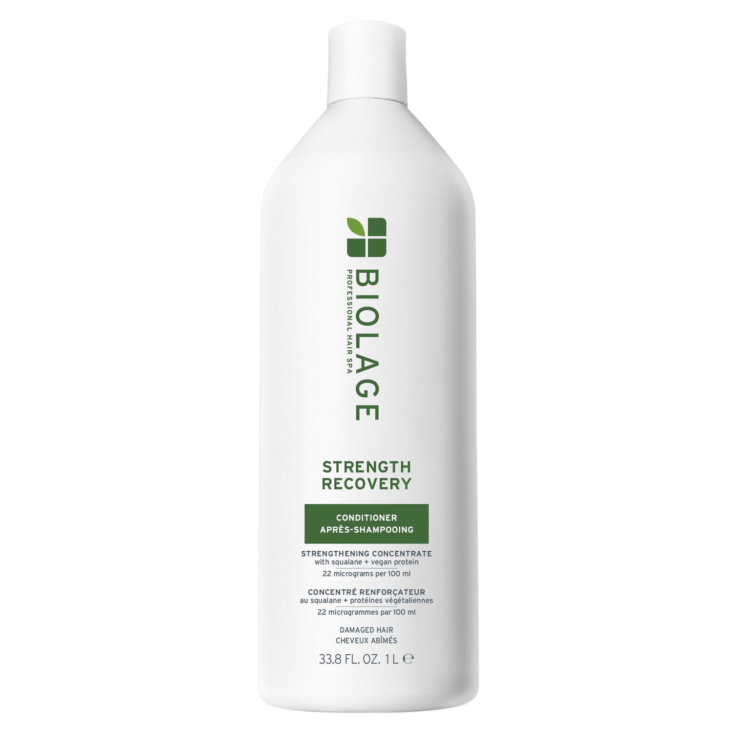 Biolage Strength Recovery Conditioner - Moisturizes Strengthens Damaged Hair, Softness Shine, Olive Squalane Vegan Proteins, Paraben-Free, Vegan, 33.8 Fl Oz, Packaging may vary