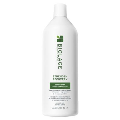 Biolage Strength Recovery Conditioner - Moisturizes Strengthens Damaged Hair, Softness Shine, Olive Squalane Vegan Proteins, Paraben-Free, Vegan, 33.8 Fl Oz, Packaging may vary