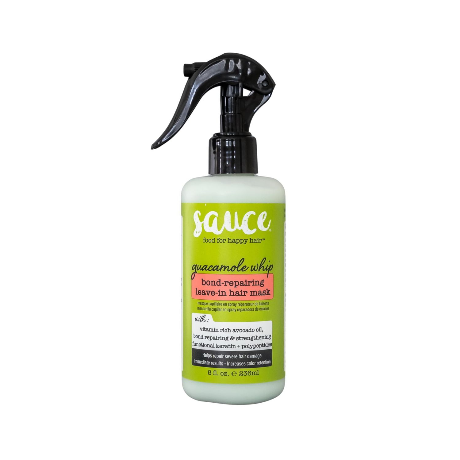 SAUCE BEAUTY Guacamole Whip bond-repairing leave-in hair mask, 8 Fl Oz (Pack of 1), Green
