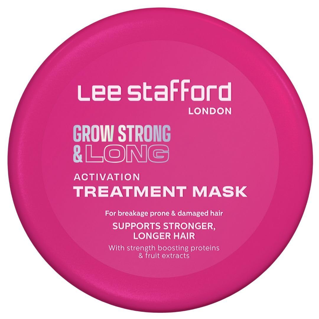 Lee Stafford Hair Growth Mask Grow Strong Long Collection - Best Nourishing Treatment for Damaged, Dry Hair, Deep Conditioner Moisture Mask with Thickening Protein, 5 Minute Leave-In, 6.7 Fl Oz