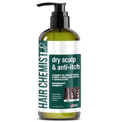 Hair Chemist Peppermint Shampoo for Dry Scalp Anti-Itch Relief 33.8 oz. - Nourishing Formula that Soothes Irritated, Dry Scalp, Sulfate Free Shampoo Made with Natural Ingredients