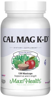 500 mg Calcium Supplement with Vitamin D3 (2000 IU), Magnesium (250 mg) and Vitamin K2 (150 mcg) - Bone, Teeth and Joint Support for Men and Women - 120 Capsules - Cal Mag K-D by Maxi Health