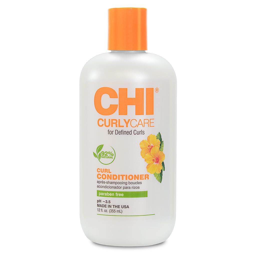 CHI CurlyCare Curl Conditioner, Hydrates Curls, Reduces Frizz Increases Elasticity Strength, Sulfate, Paraben, Cruelty-Free, 12 Oz