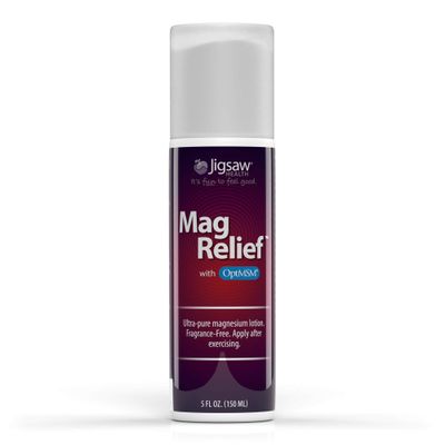 Jigsaw Health MagRelief Ultra Pure Magnesium Lotion with Zechstein Magnesium Chloride and OptiMSM Fragrance Free 5 Ounces