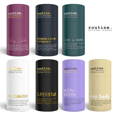 ROUTINE Natural Deodorant Stick for Women and Men - 50g Anti Sweat Antiperspirant for All Types of Skin Formulated with Activated Charcoal, Magnesium, and Prebiotics - Moon Sisters