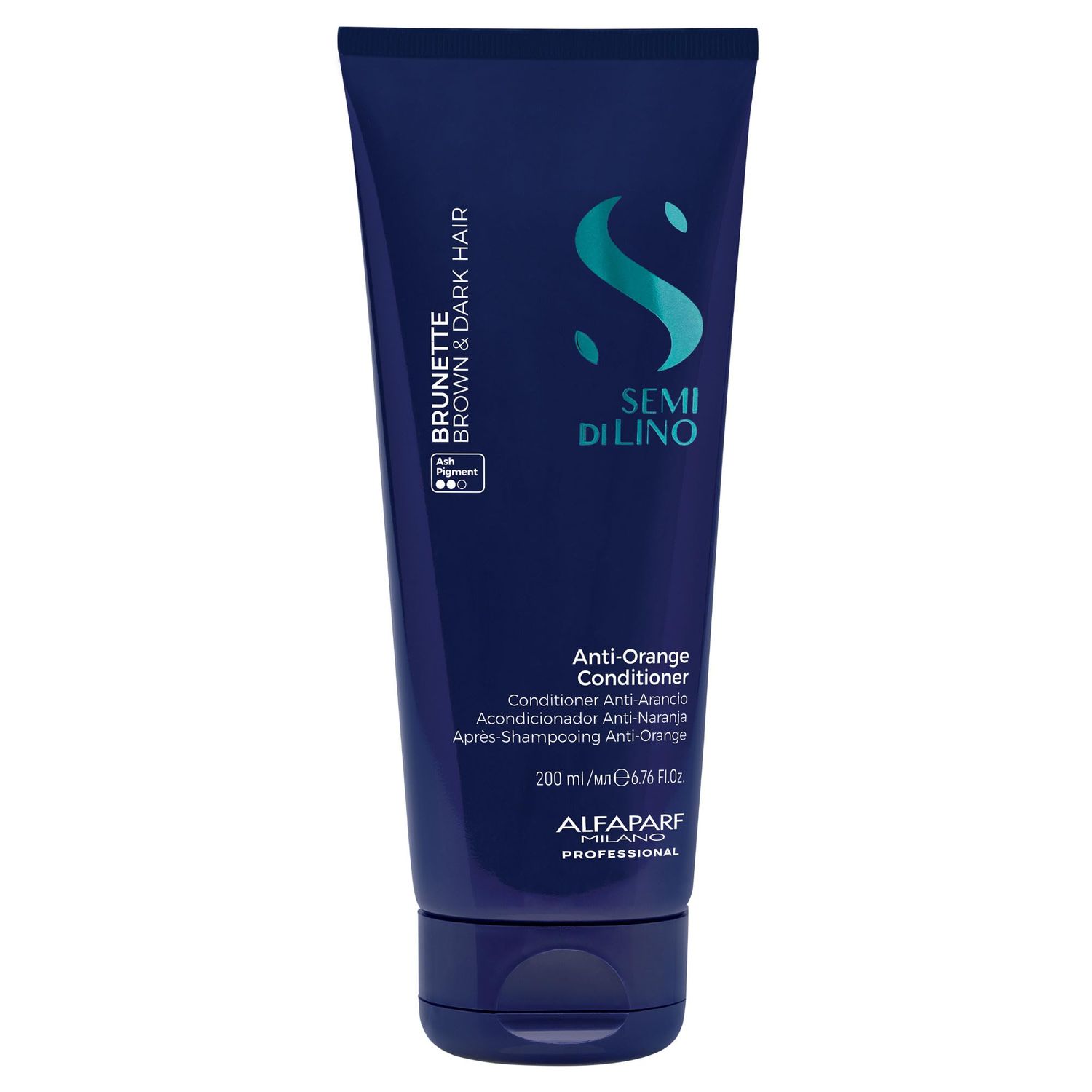 Alfaparf Milano Semi Di Lino Anti Orange Blue Conditioner Brown, Chestnut Dark Hair - Color Safe Conditioner for Damaged Hair - Sulfate Paraffin Free (6.76 oz 200 ml)