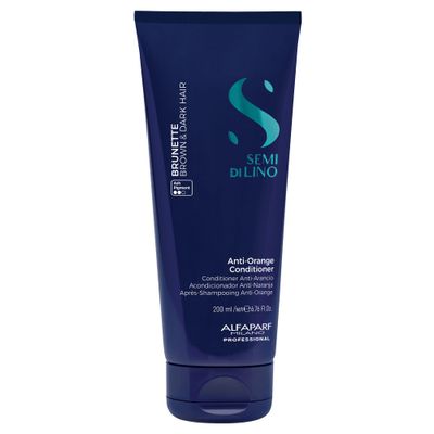 Alfaparf Milano Semi Di Lino Anti Orange Blue Conditioner Brown, Chestnut Dark Hair - Color Safe Conditioner for Damaged Hair - Sulfate Paraffin Free (6.76 oz 200 ml)