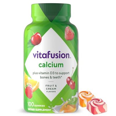 vitafusion Chewable Calcium Gummy Vitamins for Bone and Teeth Support, Fruit and Cream Flavored, America s Number 1 Gummy Vitamin Brand, 50 Day Supply, 100 Count