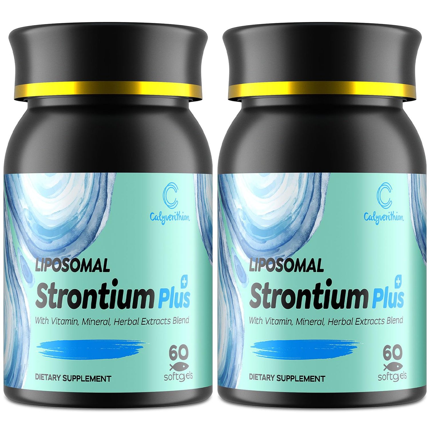 Calyverithion Liposomal Strontium Citrate 680mg-Advanced Bone Density Joint Support Formula with Calcium, Vitamin K2 (MK-7), Magnesium Herbal Bone Blend-Natural Citrus Flavor-120 Softgels